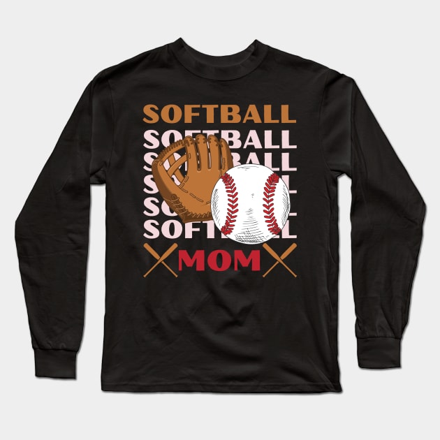 My Favorite Softball Player Calls Me Mom Gift for Softball Mother mommy mama Long Sleeve T-Shirt by BoogieCreates